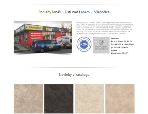 Podlahy Jonáš – webová prezentace s katalogem